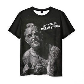Мужская футболка 3D с принтом Five finger death punch 1 в Белгороде, 100% полиэфир | прямой крой, круглый вырез горловины, длина до линии бедер | Тематика изображения на принте: 5fdp | ffdp | five finger death punch
