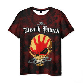 Мужская футболка 3D с принтом Five Finger Death Punch 4 в Белгороде, 100% полиэфир | прямой крой, круглый вырез горловины, длина до линии бедер | 5fdp | ffdp | five finger death punch