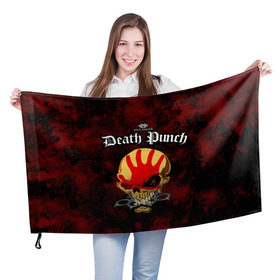 Флаг 3D с принтом Five Finger Death Punch 4 в Белгороде, 100% полиэстер | плотность ткани — 95 г/м2, размер — 67 х 109 см. Принт наносится с одной стороны | 5fdp | ffdp | five finger death punch