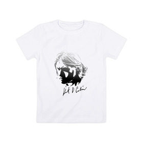 Детская футболка хлопок с принтом Курт Кобейн автограф в Белгороде, 100% хлопок | круглый вырез горловины, полуприлегающий силуэт, длина до линии бедер | Тематика изображения на принте:  kurt cobain |  nirvana |  курт кобейн | нирвана