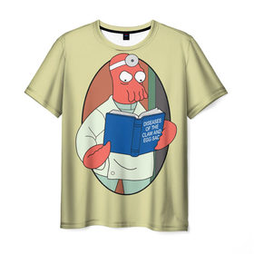 Мужская футболка 3D с принтом Зоидберг в Белгороде, 100% полиэфир | прямой крой, круглый вырез горловины, длина до линии бедер | bender | futurama | бендер | зойдберг | космос | футурама