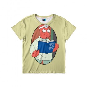 Детская футболка 3D с принтом Зоидберг в Белгороде, 100% гипоаллергенный полиэфир | прямой крой, круглый вырез горловины, длина до линии бедер, чуть спущенное плечо, ткань немного тянется | bender | futurama | бендер | зойдберг | космос | футурама