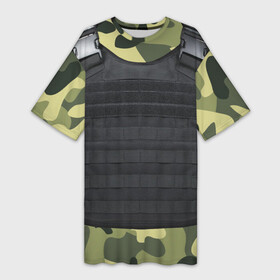 Платье-футболка 3D с принтом Бронежилет + камуфляж в Белгороде,  |  | 23февраля | 9 мая | csgo | бронежилет | варфейс | военные | игры | ксго | лучшее