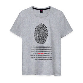 Мужская футболка хлопок с принтом Hacked в Белгороде, 100% хлопок | прямой крой, круглый вырез горловины, длина до линии бедер, слегка спущенное плечо. | code | developer | hacker | взлом | кодер | отпечаток | прогер | программирование | хакер