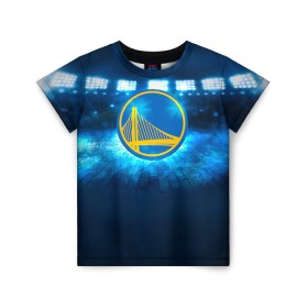 Детская футболка 3D с принтом Golden State Warriors 6 в Белгороде, 100% гипоаллергенный полиэфир | прямой крой, круглый вырез горловины, длина до линии бедер, чуть спущенное плечо, ткань немного тянется | Тематика изображения на принте: draymond green | golden state warriors | klay thompson | nba | stephen curry | голден стэйт уорриорз | дрэймонд грин | клей томпсон | стефен карри