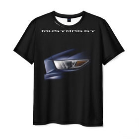 Мужская футболка 3D с принтом Ford Mustang GT 2 в Белгороде, 100% полиэфир | прямой крой, круглый вырез горловины, длина до линии бедер | Тематика изображения на принте: cobra | ford | gt | mustang | shelby