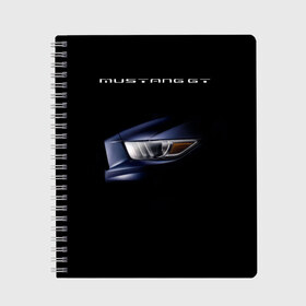 Тетрадь с принтом Ford Mustang GT 2 в Белгороде, 100% бумага | 48 листов, плотность листов — 60 г/м2, плотность картонной обложки — 250 г/м2. Листы скреплены сбоку удобной пружинной спиралью. Уголки страниц и обложки скругленные. Цвет линий — светло-серый
 | cobra | ford | gt | mustang | shelby