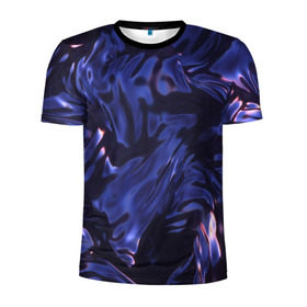 Мужская футболка 3D спортивная с принтом Нефть в Белгороде, 100% полиэстер с улучшенными характеристиками | приталенный силуэт, круглая горловина, широкие плечи, сужается к линии бедра | абстракция | жидкость | жижа | нефть | смола | текстура | черная