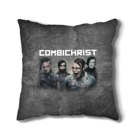 Подушка 3D с принтом Combichrist в Белгороде, наволочка – 100% полиэстер, наполнитель – холлофайбер (легкий наполнитель, не вызывает аллергию). | состоит из подушки и наволочки. Наволочка на молнии, легко снимается для стирки | Тематика изображения на принте: icon of coil | tbm | techno body music |  electronic body music |  индастриал метал | комбокрист | комбохрист | тбм | электро индастриал | энди ла плагуа | энди лаплагуа | энди лаплега | энди лаплеуга