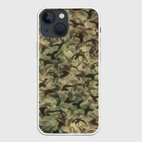 Чехол для iPhone 13 mini с принтом Охотничий камуфляж с утками в Белгороде,  |  | гусиная | гусь | дичь | лес | милитари | охота | охотник | паттерн | птицы | текстура | утиная | утка | хаки