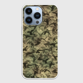 Чехол для iPhone 13 Pro с принтом Охотничий камуфляж с утками в Белгороде,  |  | гусиная | гусь | дичь | лес | милитари | охота | охотник | паттерн | птицы | текстура | утиная | утка | хаки