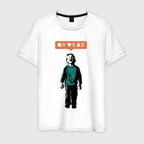 Мужская футболка хлопок с принтом ИГНОР в Белгороде, 100% хлопок | прямой крой, круглый вырез горловины, длина до линии бедер, слегка спущенное плечо. | арт | бэнкси | граффити | поп арт | стрит арт