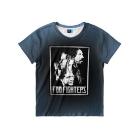 Детская футболка 3D с принтом Foo Fighters 1 в Белгороде, 100% гипоаллергенный полиэфир | прямой крой, круглый вырез горловины, длина до линии бедер, чуть спущенное плечо, ткань немного тянется | 