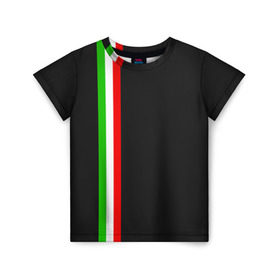 Детская футболка 3D с принтом Black Milk Italiano в Белгороде, 100% гипоаллергенный полиэфир | прямой крой, круглый вырез горловины, длина до линии бедер, чуть спущенное плечо, ткань немного тянется | Тематика изображения на принте: flag | italian | италия | итальянский | страна | страны | триколор | флаг