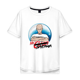 Мужская футболка хлопок Oversize с принтом Mr. Saitama в Белгороде, 100% хлопок | свободный крой, круглый ворот, “спинка” длиннее передней части | Тематика изображения на принте: 