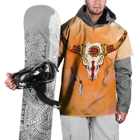 Накидка на куртку 3D с принтом этника в Белгороде, 100% полиэстер |  | индейцы | ловец снов | орнамент | перья | пустыня | рога | тотем | узоры | череп | этно