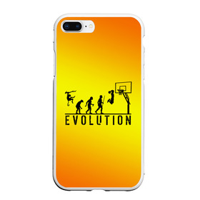 Чехол для iPhone 7Plus/8 Plus матовый с принтом Эволюция баскетбола в Белгороде, Силикон | Область печати: задняя сторона чехла, без боковых панелей | basketball | evolution | желтый | обезьяна человек | оранжевый | эволюция