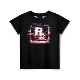 Детская футболка 3D с принтом Rockstar Noise в Белгороде, 100% гипоаллергенный полиэфир | прямой крой, круглый вырез горловины, длина до линии бедер, чуть спущенное плечо, ткань немного тянется | auto | dead | grand | gta | red | redemption | theft | гта | рокстар