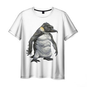 Мужская футболка 3D с принтом Пингвинопитек в Белгороде, 100% полиэфир | прямой крой, круглый вырез горловины, длина до линии бедер | Тематика изображения на принте: лженаука | пингвин