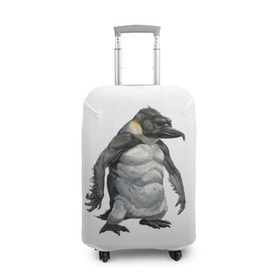 Чехол для чемодана 3D с принтом Пингвинопитек в Белгороде, 86% полиэфир, 14% спандекс | двустороннее нанесение принта, прорези для ручек и колес | лженаука | пингвин