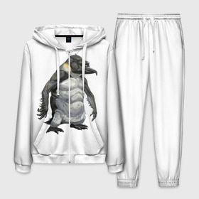 Мужской костюм 3D с принтом Пингвинопитек в Белгороде, 100% полиэстер | Манжеты и пояс оформлены тканевой резинкой, двухслойный капюшон со шнурком для регулировки, карманы спереди | лженаука | пингвин