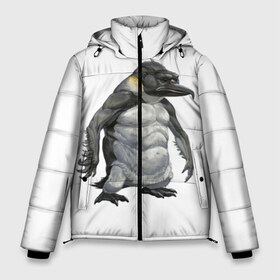 Мужская зимняя куртка 3D с принтом Пингвинопитек в Белгороде, верх — 100% полиэстер; подкладка — 100% полиэстер; утеплитель — 100% полиэстер | длина ниже бедра, свободный силуэт Оверсайз. Есть воротник-стойка, отстегивающийся капюшон и ветрозащитная планка. 

Боковые карманы с листочкой на кнопках и внутренний карман на молнии. | Тематика изображения на принте: лженаука | пингвин