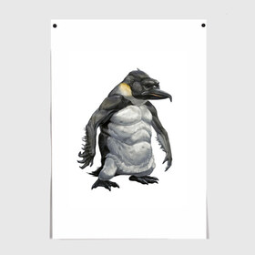 Постер с принтом Пингвинопитек в Белгороде, 100% бумага
 | бумага, плотность 150 мг. Матовая, но за счет высокого коэффициента гладкости имеет небольшой блеск и дает на свету блики, но в отличии от глянцевой бумаги не покрыта лаком | лженаука | пингвин