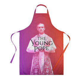 Фартук 3D с принтом The Young Pope в Белгороде, 100% полиэстер | общий размер — 65 х 85 см, ширина нагрудника — 26 см, горловина — 53 см, длина завязок — 54 см, общий обхват в поясе — 173 см. Принт на завязках и на горловине наносится с двух сторон, на основной части фартука — только с внешней стороны | young pope | джуд | лоу | молодой папа