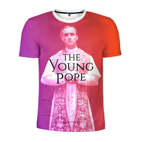 Мужская футболка 3D спортивная с принтом The Young Pope в Белгороде, 100% полиэстер с улучшенными характеристиками | приталенный силуэт, круглая горловина, широкие плечи, сужается к линии бедра | young pope | джуд | лоу | молодой папа