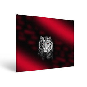 Холст прямоугольный с принтом Тигр красные глаза в Белгороде, 100% ПВХ |  | Тематика изображения на принте:  хищник | багровый | большая кошка | глаза. красные | красный | кровавый | тигр