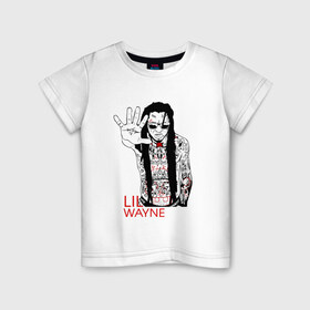 Детская футболка хлопок с принтом Lil Wayne 1 в Белгороде, 100% хлопок | круглый вырез горловины, полуприлегающий силуэт, длина до линии бедер | lil wayne | rap | лил уэйн | рэп | хип хоп
