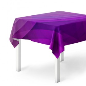 Скатерть 3D с принтом Фиолетовые волны в Белгороде, 100% полиэстер (ткань не мнется и не растягивается) | Размер: 150*150 см | круги | фиолетовый геометрия