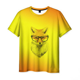 Мужская футболка 3D с принтом Лис ученый в Белгороде, 100% полиэфир | прямой крой, круглый вырез горловины, длина до линии бедер | Тематика изображения на принте: fox | животное | зверь | красивая | лес | лис | лиса | лисенок | лисица | лисичка | мех | очки | патрикеевна | песец | плутовка | прикольная | природа | рисунок | рыжая | рыжий цвет | сказка | хвост | хитрая