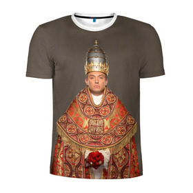 Мужская футболка 3D спортивная с принтом Молодой Папа в Белгороде, 100% полиэстер с улучшенными характеристиками | приталенный силуэт, круглая горловина, широкие плечи, сужается к линии бедра | Тематика изображения на принте: young pope | джуд | лоу | молодой папа