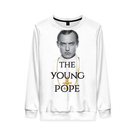 Женский свитшот 3D с принтом The Young Pope в Белгороде, 100% полиэстер с мягким внутренним слоем | круглый вырез горловины, мягкая резинка на манжетах и поясе, свободная посадка по фигуре | young pope | джуд | лоу | молодой папа