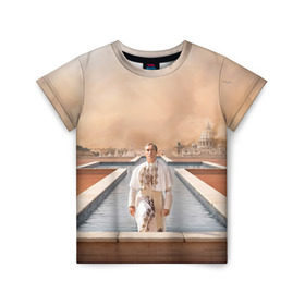 Детская футболка 3D с принтом Италия в Белгороде, 100% гипоаллергенный полиэфир | прямой крой, круглый вырез горловины, длина до линии бедер, чуть спущенное плечо, ткань немного тянется | young pope | джуд | лоу | молодой папа