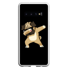 Чехол для Samsung Galaxy S10 с принтом Dog dab в Белгороде, Силикон | Область печати: задняя сторона чехла, без боковых панелей | арт | животное | мопс | музыка | собака