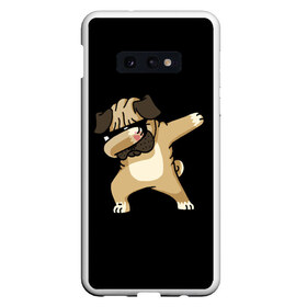 Чехол для Samsung S10E с принтом Dog dab в Белгороде, Силикон | Область печати: задняя сторона чехла, без боковых панелей | арт | животное | мопс | музыка | собака