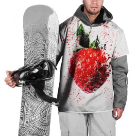 Накидка на куртку 3D с принтом Клубника в Белгороде, 100% полиэстер |  | брызги | земляника | клубника | краски | красный | природа | рисунок | фрукты
