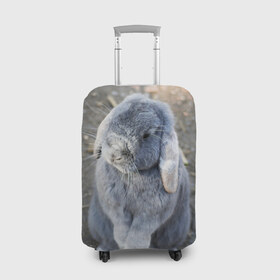 Чехол для чемодана 3D с принтом Кролик в Белгороде, 86% полиэфир, 14% спандекс | двустороннее нанесение принта, прорези для ручек и колес | грызун | животные | заяц | кролик | мордочка | природа | пушистый | уши
