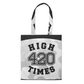 Сумка 3D повседневная с принтом High Times 420 Camo в Белгороде, 100% полиэстер | Плотность: 200 г/м2; Размер: 34×35 см; Высота лямок: 30 см | camouflage | камо | камуфляж