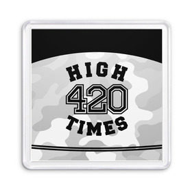 Магнит 55*55 с принтом High Times 420 Camo в Белгороде, Пластик | Размер: 65*65 мм; Размер печати: 55*55 мм | camouflage | камо | камуфляж