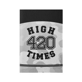 Обложка для паспорта матовая кожа с принтом High Times 420 Camo в Белгороде, натуральная матовая кожа | размер 19,3 х 13,7 см; прозрачные пластиковые крепления | camouflage | камо | камуфляж