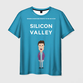 Мужская футболка 3D с принтом Кремниевая долина в Белгороде, 100% полиэфир | прямой крой, круглый вырез горловины, длина до линии бедер | pied piper | silicon valley | tj miller | крысолов | пегий дудочник | силиконовая долина | тиджей миллер