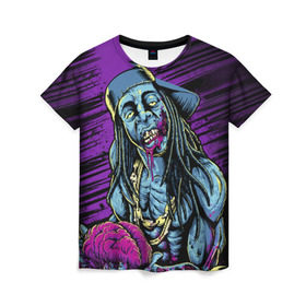Женская футболка 3D с принтом Lil Wayne 5 в Белгороде, 100% полиэфир ( синтетическое хлопкоподобное полотно) | прямой крой, круглый вырез горловины, длина до линии бедер | lil wayne | rap | лил уэйн | рэп | хип хоп