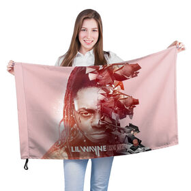 Флаг 3D с принтом Lil Wayne 7 в Белгороде, 100% полиэстер | плотность ткани — 95 г/м2, размер — 67 х 109 см. Принт наносится с одной стороны | 