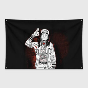Флаг-баннер с принтом Lil Wayne 3 в Белгороде, 100% полиэстер | размер 67 х 109 см, плотность ткани — 95 г/м2; по краям флага есть четыре люверса для крепления | lil wayne | rap | лил уэйн | рэп | хип хоп