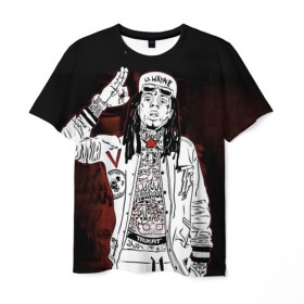 Мужская футболка 3D с принтом Lil Wayne 3 в Белгороде, 100% полиэфир | прямой крой, круглый вырез горловины, длина до линии бедер | lil wayne | rap | лил уэйн | рэп | хип хоп