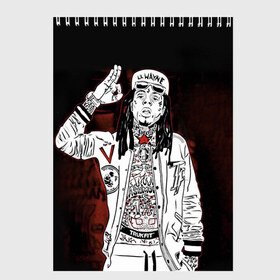 Скетчбук с принтом Lil Wayne 3 в Белгороде, 100% бумага
 | 48 листов, плотность листов — 100 г/м2, плотность картонной обложки — 250 г/м2. Листы скреплены сверху удобной пружинной спиралью | lil wayne | rap | лил уэйн | рэп | хип хоп