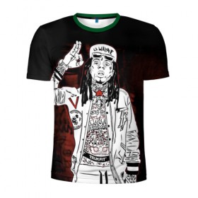 Мужская футболка 3D спортивная с принтом Lil Wayne 3 в Белгороде, 100% полиэстер с улучшенными характеристиками | приталенный силуэт, круглая горловина, широкие плечи, сужается к линии бедра | lil wayne | rap | лил уэйн | рэп | хип хоп
